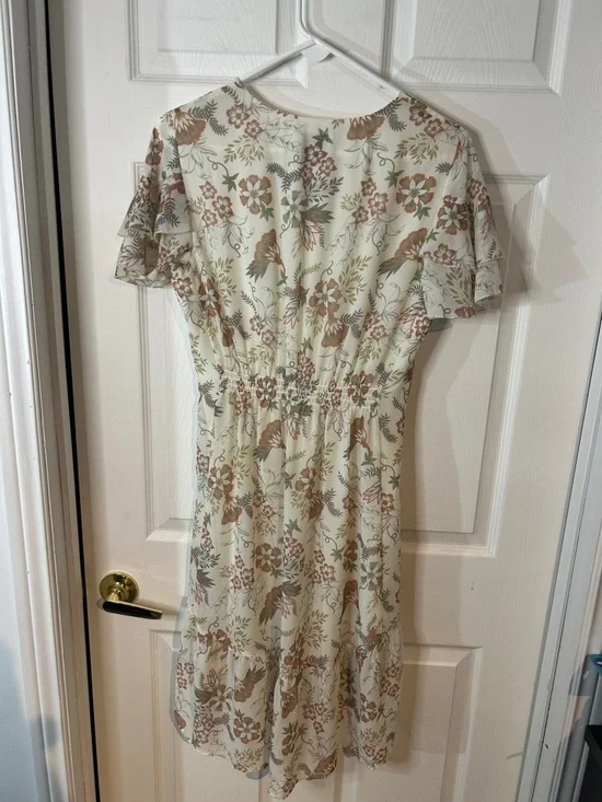 Lysse Cream Midi Dress with Rust and Sage Floral Print - Picture 3 of 9